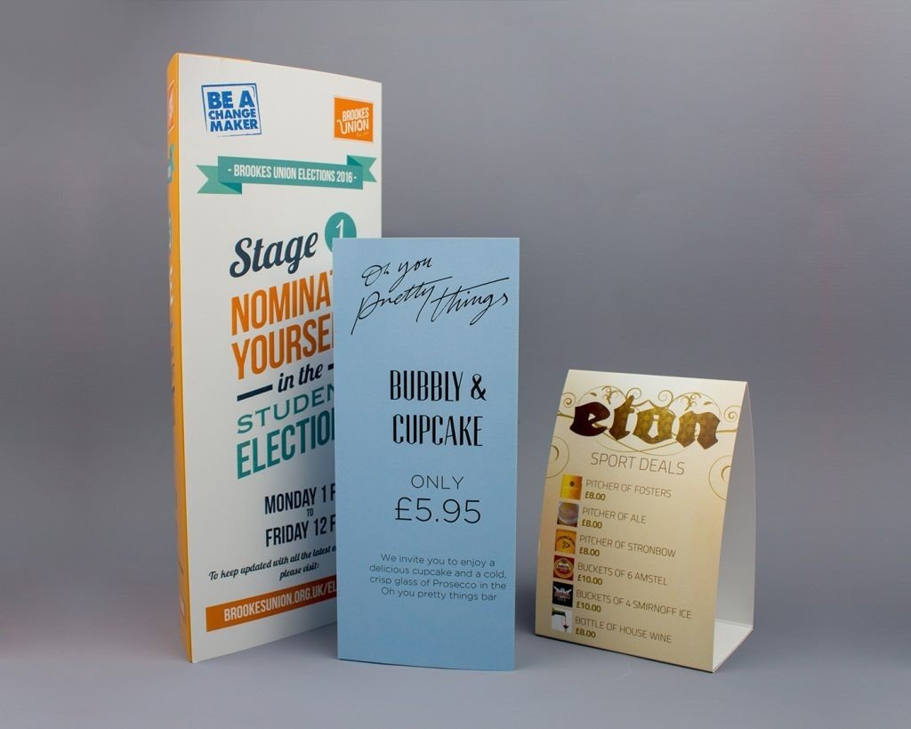 Table Tents Printing Peterborough